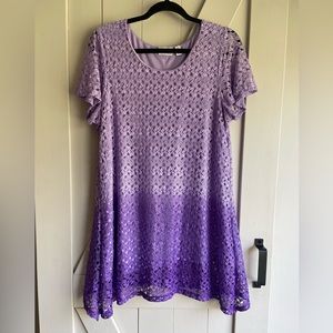 Kim Rogers Plus Size Purple Lace Ombré Tunic Top